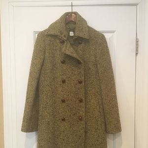 J. Crew Green Pea Coat - Size 8